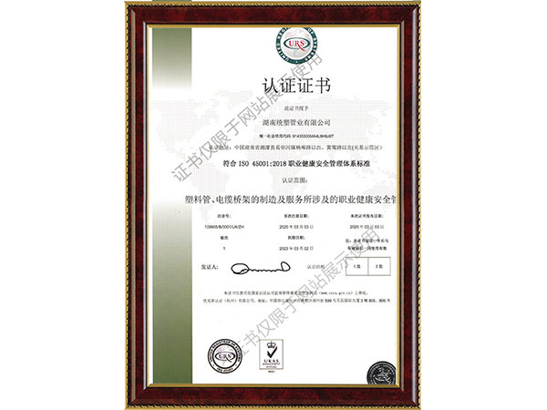 職業健康體系證書 職業健康體系證書